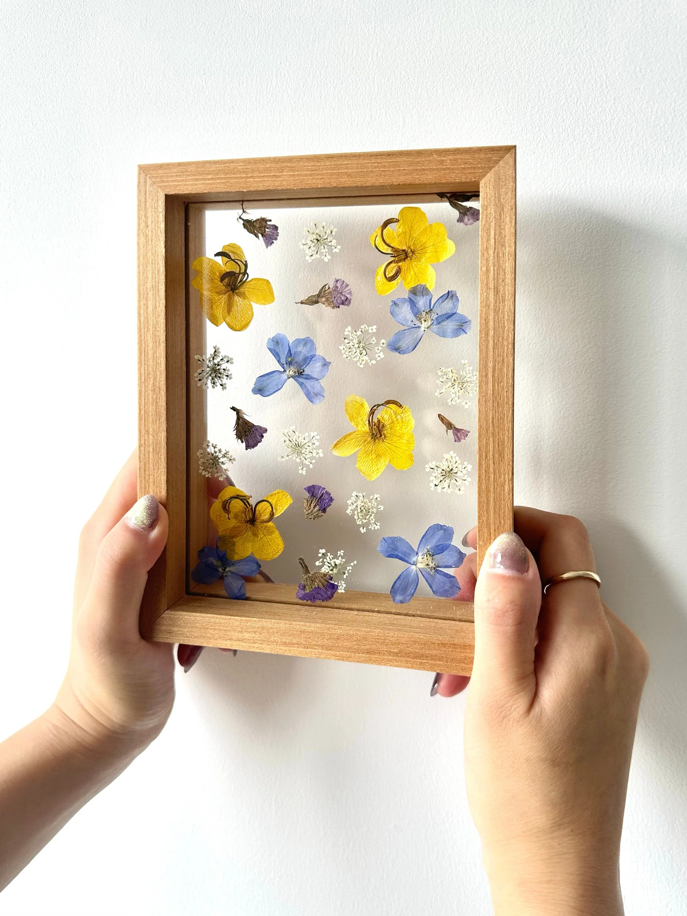 Small Wooden Pressed Flower Wall Art - Image 3